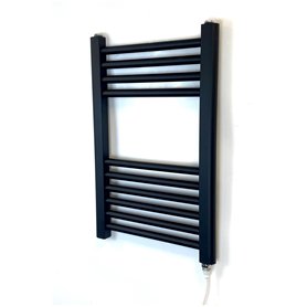 Greened House Sèche-serviettes électrique droit pour salle de bain Noir 400 W x 600 h