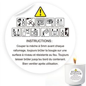 120 Étiquettes Autocollantes pour Bougies Artisanales 4.5cm Étiquettes Adhésives Rondes pour Étiquetage des Bougies
