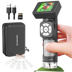 Andonstar AD112 Kit de Microscope de Poche Portable pour Enfants et Adultes avec écran LCD 2"
