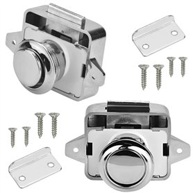PERFETSELL 2 Pcs Verrouillage Push Lock Verrouillage de meubles de camping-car Verrouillage de bouton de verrouillage en métal T