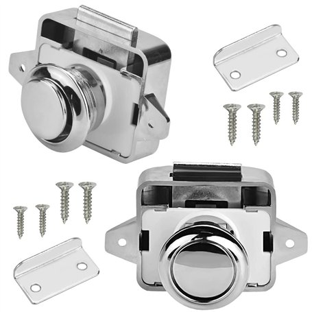 PERFETSELL 2 Pcs Verrouillage Push Lock Verrouillage de meubles de camping-car Verrouillage de bouton de verrouillage en métal T