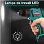 HYCHIKA Perceuse visseuse sans fil 16.8V avec batterie 1.5Ah, 45N-m et 23+1 réglages de couple, mandrin sans clé 10mm, 2 vitesse