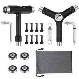 CiShow Lot de 15 outils de skateboard multifonctions tout-en-un - Outil en Y avec clé Allen et clé hexagonale - Accessoires de s