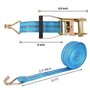 LOLYSIC Lot de 2 sangles d'arrimage à cliquet 13333 LBS 13333 LBS incassables avec cliquet 10 m