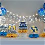 Décoration de table de centre de table joyeux anniversaire, décoration de table en nid d'abeille pour fête d'anniversaire, décor