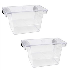 Huayue Boîte d'Isolation et d'Élevage de Poisson - Écloserie et Couveuse en Plastique pour Aquariums avec 4 Ventouses (Transpare
