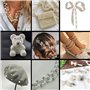 Lot de 1320 perles de verre beiges - Perles d'imitation - Blanc crème - Pour la fabrication de bijoux, colliers, bracelets, bijo