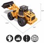 Top Race Chargeur frontal entièrement fonctionnel à 6 canaux, tracteur de pelle avec construction à télécommande télécommandée a