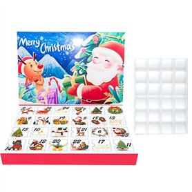 Boîte de compte à rebours de Noël – 34 x 23 cm – Boîte de compte à rebours de Noël pour | Calendrier de compte à rebours de 24 j