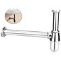 RMENOOR Siphon Tube de Siphon Chromé Design L en acier inoxydable Anti Odeur 5/4'' Haute Qualité pour Evier Lavabo Siphon Design