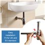 RMENOOR Siphon Tube de Siphon Chromé Design L en acier inoxydable Anti Odeur 5/4'' Haute Qualité pour Evier Lavabo Siphon Design