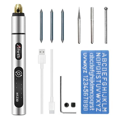 Mini Stylo Graveur sans fil Petit Kit de Outil de Gravure Rechargeable Bricolage avec | Pointe en Carbure de Tungstène | pour Gr