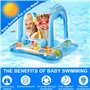 AOUVT Anneau de Natation pour Enfant avec Auvent, Siège de Natation pour Enfant, Anneau de Natation Grelot Fun Bleu, Aides à la 