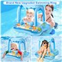 AOUVT Anneau de Natation pour Enfant avec Auvent, Siège de Natation pour Enfant, Anneau de Natation Grelot Fun Bleu, Aides à la 