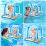 AOUVT Anneau de Natation pour Enfant avec Auvent, Siège de Natation pour Enfant, Anneau de Natation Grelot Fun Bleu, Aides à la 