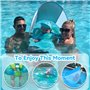 XUNIVERS Flotteur de Piscine pour Bébé,Bouee Bebe avec Pare Soleil,siège de Natation Gonflable réglable,Bouée Gonflable pour Enf