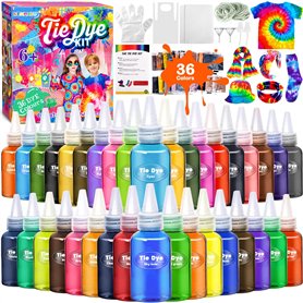 Tie Dye Kit 36 Couleurs - Peinture Teinture Textile de Tissu Vives pour Enfants et Adultes DIY Peinture de Vêtements