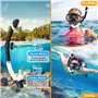 POWZOO Masque de Plongée Adulte,Kit De Masque de Plongee avec Tuba,Lunettes de plongée panoramiques 180°,Masque Tuba Adulte Snor