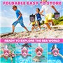 MZJAUVF Masque de Plongée Enfant, Masque Piscine Enfant, 180° HD Masque Tuba Intégral, Anti-Buée et Anti-Fuite Masque Plongée 3~