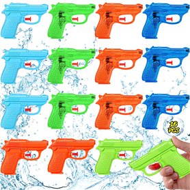 KDISHKRA Pistolet à Eau Lot de 16 – Mini Pistolets et Fusils à Eau pour Enfant