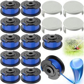 SaiXuan Lot de 12 Bobines + 4 Couvercles pour Coupe Bordure Ryobi One+ 18V 24V 40V