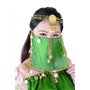 Grouptap Costume de Masque de Voile de Voile de Danse de Soie Sexy Vert Filles Femmes Tenues Turques Arabes avec Cravate de Bijo