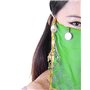 Grouptap Costume de Masque de Voile de Voile de Danse de Soie Sexy Vert Filles Femmes Tenues Turques Arabes avec Cravate de Bijo