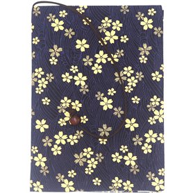 Protège Carnet De Santé Pour Bébé – Bleu Fleuri – Format A5 15x21 cm – Rabats Pour Ranger Les Ordonnances