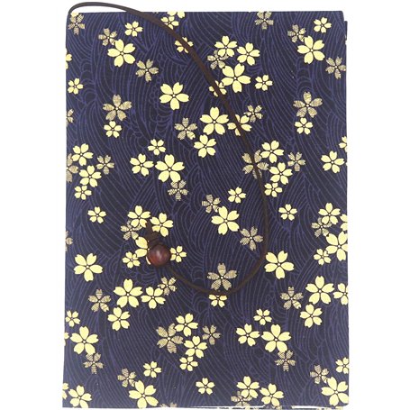Protège Carnet De Santé Pour Bébé – Bleu Fleuri – Format A5 15x21 cm – Rabats Pour Ranger Les Ordonnances