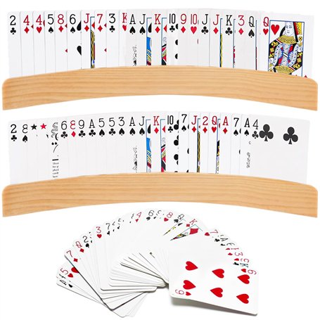 2 Pièces Porte-Cartes à Jouer en Bois