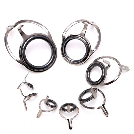 Lergo Lot de 8 anneaux en acier inoxydable pour canne à pêche - Kit de réparation de ligne 6# - 30#