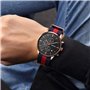 Montres Sport Bleu Rouge Bleu Bleu Nylon Bracelet Rose Or Noir Cadran Chronographe Calendrier Imperméable