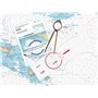 Flash-Tide - Pack Permis Hauturier Plus (Carte + règle-rapporteur + Compas Lyre)