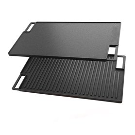 BBQNovation Grille multifonction en fonte double face - Plaque de cuisson en fonte - Plaque de cuisson plancha - Pour four