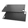 BBQNovation Grille multifonction en fonte double face - Plaque de cuisson en fonte - Plaque de cuisson plancha - Pour four