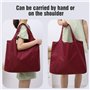 Lot de 3 Sac Courses Pliable, Sac à Provisions Cabas Réutilisables Noir/Gris/Vin Rouge Sacs de Course et Léger Sac Shopping pour