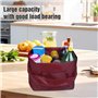 Lot de 3 Sac Courses Pliable, Sac à Provisions Cabas Réutilisables Noir/Gris/Vin Rouge Sacs de Course et Léger Sac Shopping pour