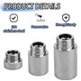6 Pièces Rallonge de Robinet 1/2", Rallonges Robinet en Acier Inoxydable Raccord Fileté Demi Pouce Interface Filetée Extérieure 