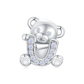 Breloque en forme d'ours en argent sterling 925 pour bracelets Pandora Bijoux pour femmes et filles