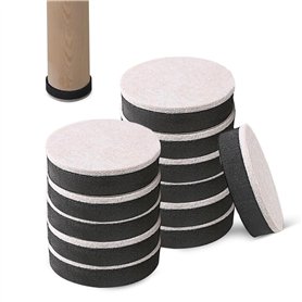 Lot de 12 rehausseurs de meubles ronds autocollants avec feutre - Pour table