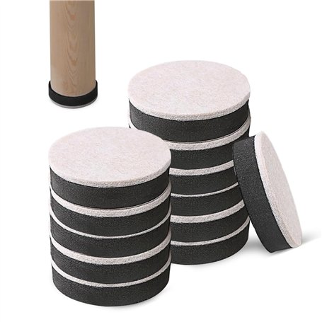 Lot de 12 rehausseurs de meubles ronds autocollants avec feutre - Pour table
