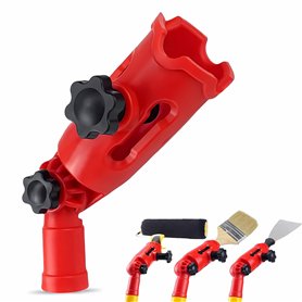 Extension de manche de fixation pour pinceaux multi-angles - Support universel pour brosse à peinture - Outil pour la plupart de