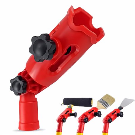 Extension de manche de fixation pour pinceaux multi-angles - Support universel pour brosse à peinture - Outil pour la plupart de