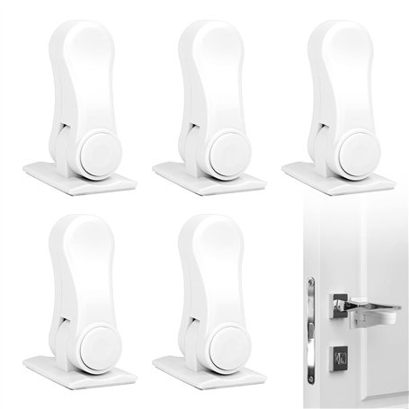 Serrure de Sécurité pour Enfants Bébé 5 Pcs Serrure de la Poignée de la Porte de Sécurité Adhésive Verrouillage de Sécurité Bloq