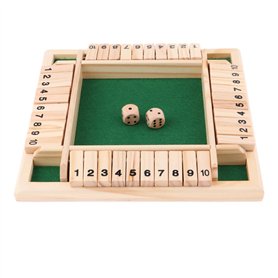 Sharplace Jeu de Plateau en Bois avec 2 Dés et Plaque de Chiffres 1-10 Parfait pour Divertissement et Enseignement Mathématique