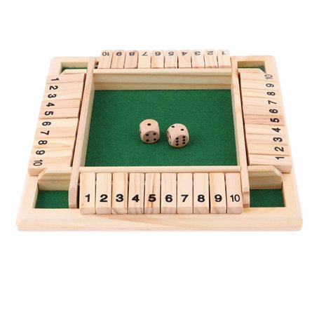Sharplace Jeu de Plateau en Bois avec 2 Dés et Plaque de Chiffres 1-10 Parfait pour Divertissement et Enseignement Mathématique