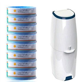 Aleto Lot de 8 sacs poubelle de rechange pour poubelles à couches