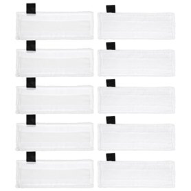 Jissta Ensemble de 10 pièces chiffons microfibre nettoyeur vapeur lingettes de remplacement balai vapeur serpillière pour Karche