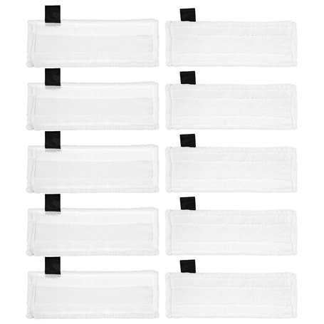 Jissta Ensemble de 10 pièces chiffons microfibre nettoyeur vapeur lingettes de remplacement balai vapeur serpillière pour Karche