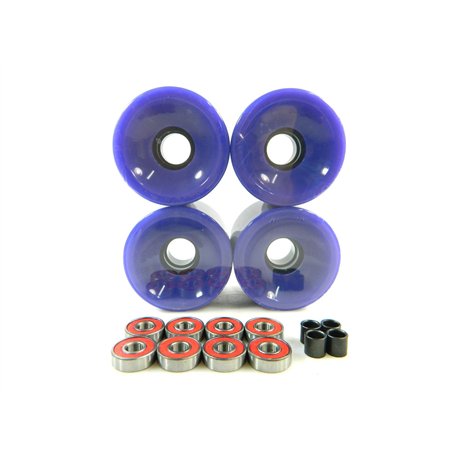 Blank Wheels Roues de Longboard 70 mm + entretoises ABEC 7